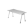 Schreibtisch Adelaide - 680-760 mm höhenverstellbar - A-Fuß - B 1600 mm - silber/grau