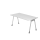 Schreibtisch Adelaide - 680-760 mm höhenverstellbar - A-Fuß - B 1600 mm - silber/weiß