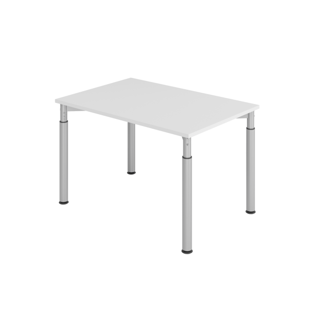 Schreibtisch Yale - 680-820 mm höhenverstellbar - B 1200 mm - 4-Fuß - silber/grau
