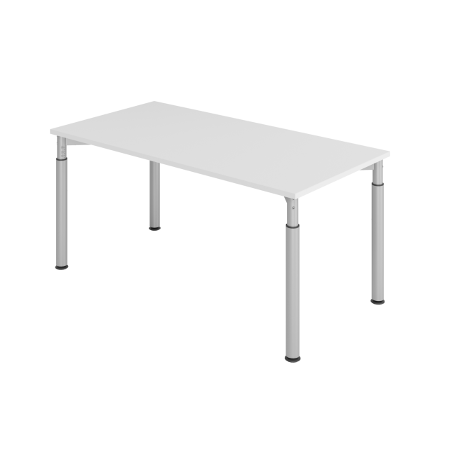 Schreibtisch Yale - 680-820 mm höhenverstellbar - B 1600 mm - 4-Fuß - silber/grau