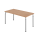 Schreibtisch Yale - 680-820 mm höhenverstellbar - B 1600 mm - 4-Fuß - silber/nussbaum