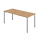 Schreibtisch Yale - 680-820 mm höhenverstellbar - B 1800 mm - 4-Fuß - silber/asteiche