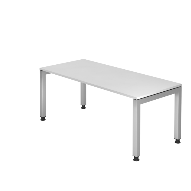 Schreibtisch Johannesburg - höheneinstellbar - B 1800 mm - U-Fuß - weiß