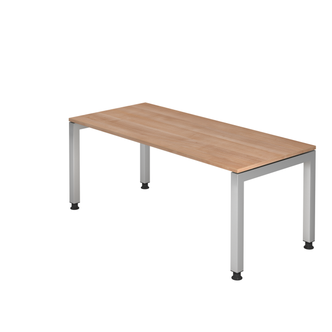 Schreibtisch Johannesburg - höheneinstellbar - B 1800 mm - U-Fuß - nussbaum