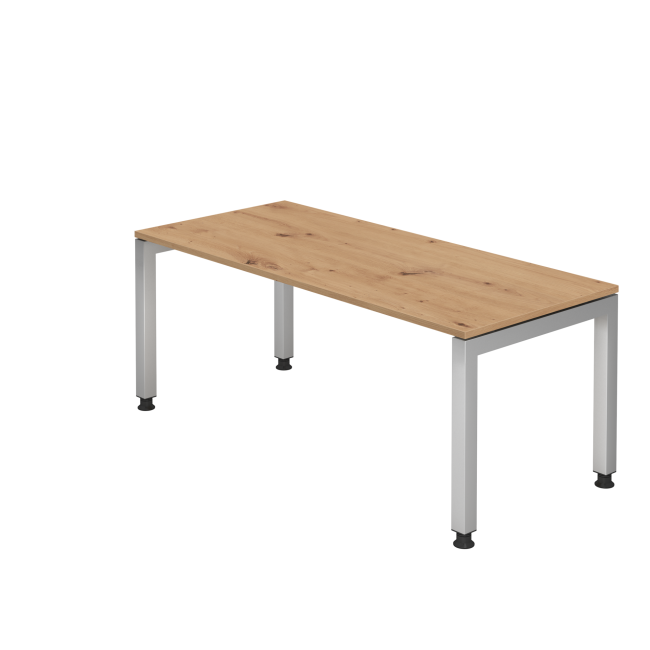 Schreibtisch Johannesburg - höheneinstellbar - B 1800 mm - U-Fuß - asteiche