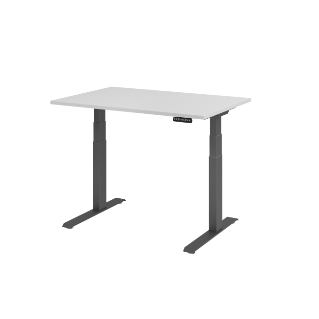 E-Tisch Melbourne - elektr. höhenverstellbar - C-Fuß - B 1200 mm - graphit/grau