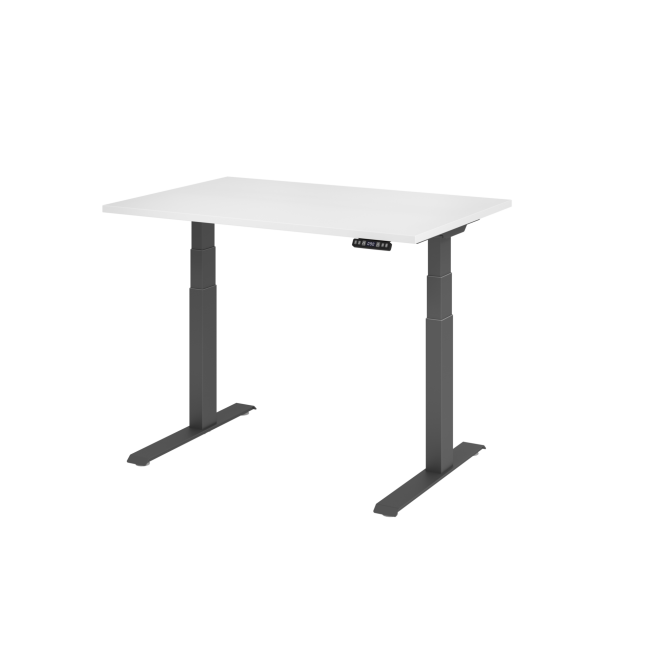E-Tisch Melbourne - elektr. höhenverstellbar - C-Fuß - B 1200 mm - graphit/weiß