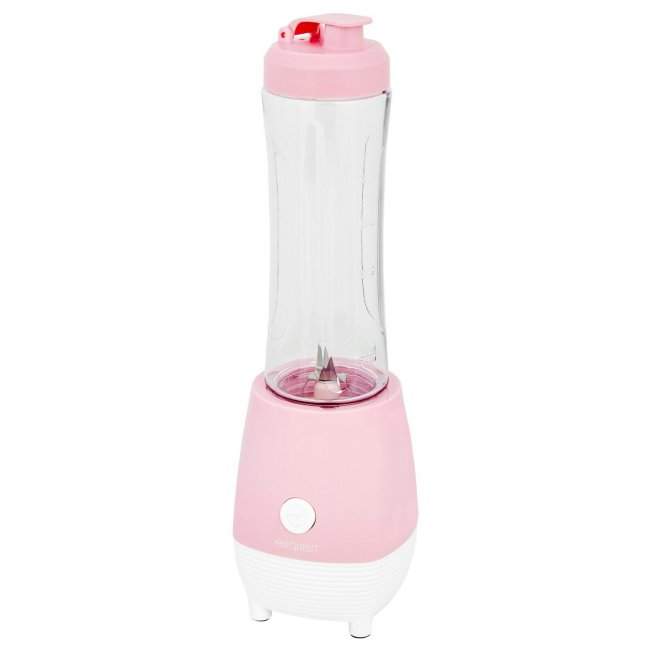 Exquisiter Lüllmann Smoothie Maker 300 Watt mit 600ml Mixbecher 
Unser Smoothie Maker mixt mit seinen 4-flügligen Edelstahl Messer sämtliche Zutaten schnell und mühelos.
So können Sie kinderleicht Smoothies, Shakes, Suppen, Brei und vieles mehr zubereiten. 
Durch den praktischen Deckel können Sie den Mixbehälter auch für unterwegs verwenden. 
Im Handumdrehen werden Obst und Gemüse für leckere Smoothies, Shakes sowie Suppen und Saucen schnell in unserem Standmixer zubereitet, Farbe: Rosa/Weiß