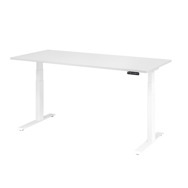 E-Tisch Melbourne - elektr. höhenverstellbar - C-Fuß - B 1800 mm - weiß/weiß