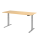 E-Tisch Melbourne - elektr. höhenverstellbar - C-Fuß - B 1800 mm - silber/ahorn
