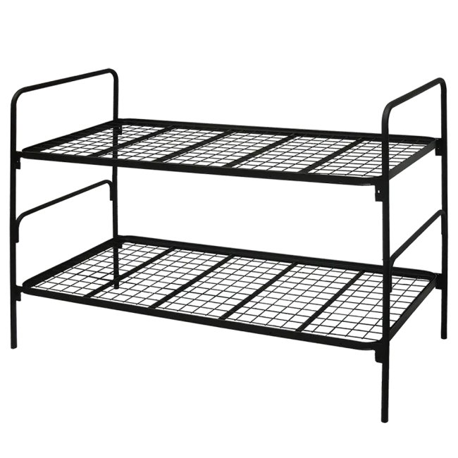 Etagenbett Stahlgitter Stockbett Doppelstockbett 900 x 1900 mm Schwarz 710925