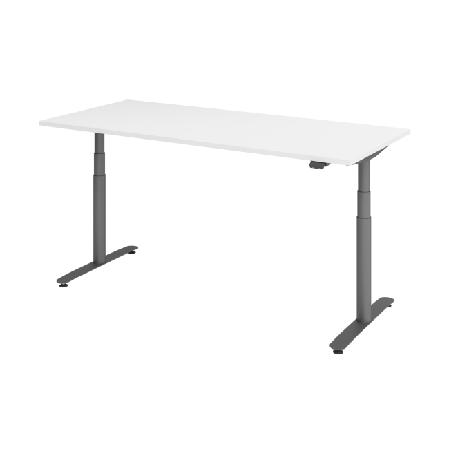 E-Tisch Basel - elektr. höhenverstellbar - Bluetooth - T-Fuß - B 1800 mm - graphit/weiß