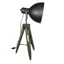 Stativ Retro Stehleuchte Dreibein Studiolampe Spot Schwarz/Gold Höhe: 90cm 605456