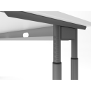 Schreibtisch Z&uuml;rich - mechanisch h&ouml;henverstellbar - C-Fu&szlig; - Kabelwanne - B 1800 mm - graphit/wei&szlig;