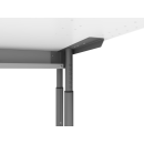 Schreibtisch Z&uuml;rich - mechanisch h&ouml;henverstellbar - C-Fu&szlig; - Kabelwanne - B 1800 mm - graphit/wei&szlig;