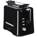 2-Scheiben-Toaster - 6 Bräunungsstufen - schwarz/inox