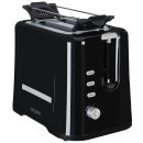 2-Scheiben-Toaster - 6 Br&auml;unungsstufen - schwarz/inox