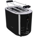 2-Scheiben-Toaster - 7 Br&auml;unungsstufen - schwarz/inox