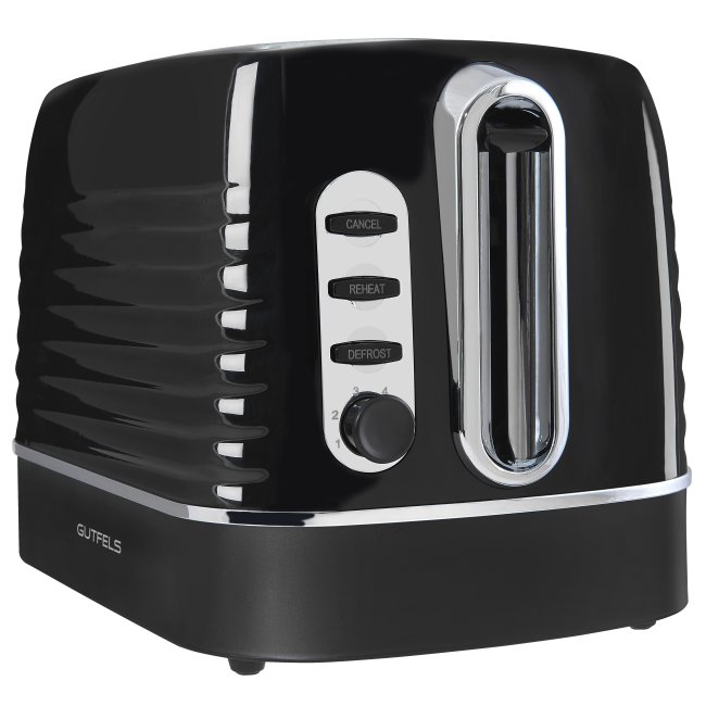 2-Scheiben-Toaster - Höhenlift - 6 Bräunungsstufen - schwarz/edelstahl