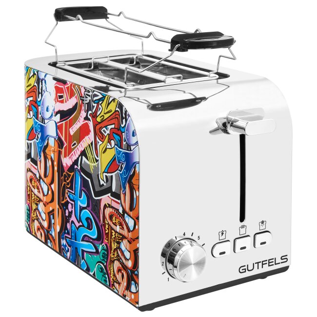 2-Scheiben-Toaster im Graffiti Look - 7 Bräunungsstufen
