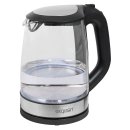 Wasserkocher - 2 L - 360° drehbar - kabellos - schwarz/Glas