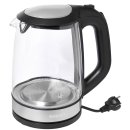 Wasserkocher - 2 L - 360° drehbar - kabellos - schwarz/Glas