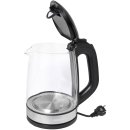 Wasserkocher - 2 L - 360° drehbar - kabellos - schwarz/Glas