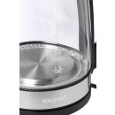 Wasserkocher - 2 L - 360° drehbar - kabellos - schwarz/Glas