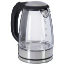 Wasserkocher - 1,7 L - 360° drehbar - kabellos - schwarz/edelstahl/Glas