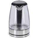 Wasserkocher - 1,7 L - 360° drehbar - kabellos - schwarz/edelstahl/Glas