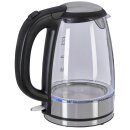 Wasserkocher - 1,7 L - 360&deg; drehbar - kabellos - schwarz/edelstahl/Glas
