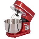 Küchenmaschine - 5 L Edelstahlschüssel - 1200 Watt - GS-geprüft - rot
