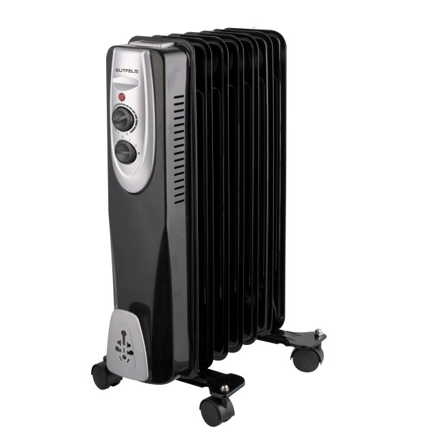 Radiator - 7 Rippen - 3 Heizstufen - max. 1500 W - GS-geprüft - schwarz