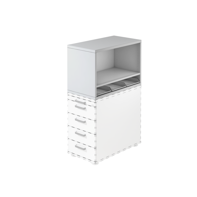 Aufsatzregal aus Holz - für System Standcontainer - grau