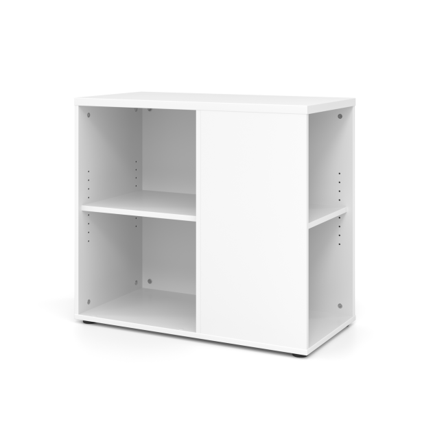 System Anstellcontainer - 2 Fachböden - 1 Mittelwand - weiß