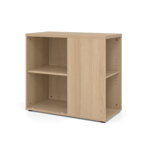 System Anstellcontainer - 2 Fachböden - 1 Mittelwand - eiche