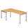 Winkelschreibtisch Johannesburg - 680-760 x 2000 x 800/1200 mm - U-Fuß - buche