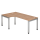 Winkelschreibtisch Johannesburg - 680-760 x 2000 x 800/1200 mm - U-Fuß - nussbaum