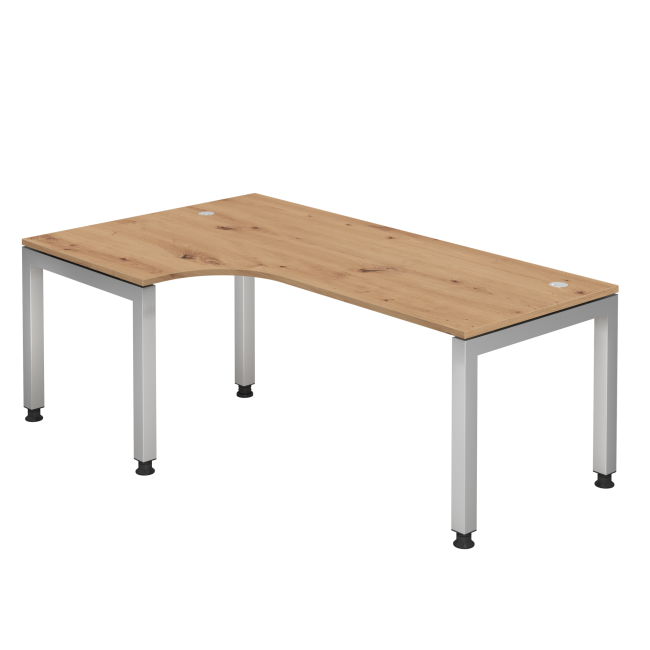 Winkelschreibtisch Johannesburg - 680-760 x 2000 x 800/1200 mm - U-Fuß - asteiche