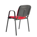 Besucherstuhl mit Armlehnen Stapelstuhl gepolstert Warteraumst&uuml;hle B&uuml;rom&ouml;bel stapelbar rot/red 220213