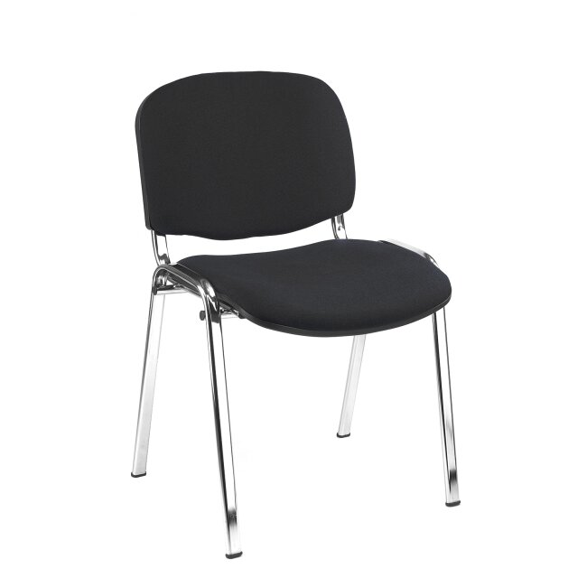 Besucherstuhl verchromt Konferenzstühle Stühle Warteraumstühle Büromöbel stapelbar chrom/schwarz 220220