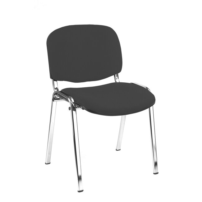 Besucherstuhl verchromt Konferenzstühle Stühle Warteraumstühle Büromöbel stapelbar chrom/anthrazit 220225