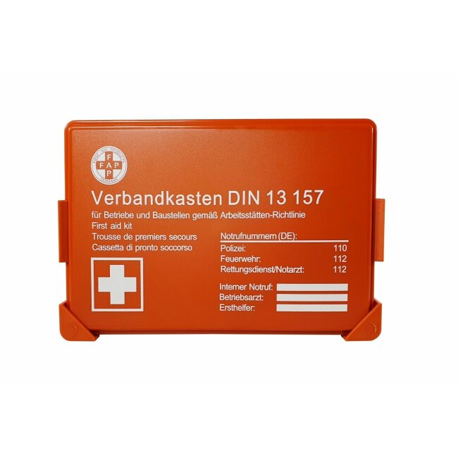 Verbandkasten orange Erste Hilfe Koffer DIN 13157 Verbandkasten + Halter 620150