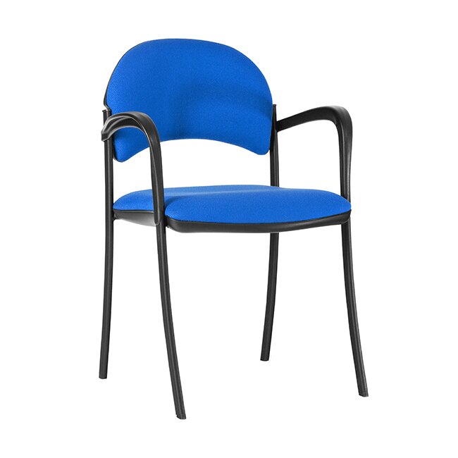 Besucherstuhl mit geschwungenen Armlehnen Konferenzstühle Warteraumstühle Büromöbel blau 220351