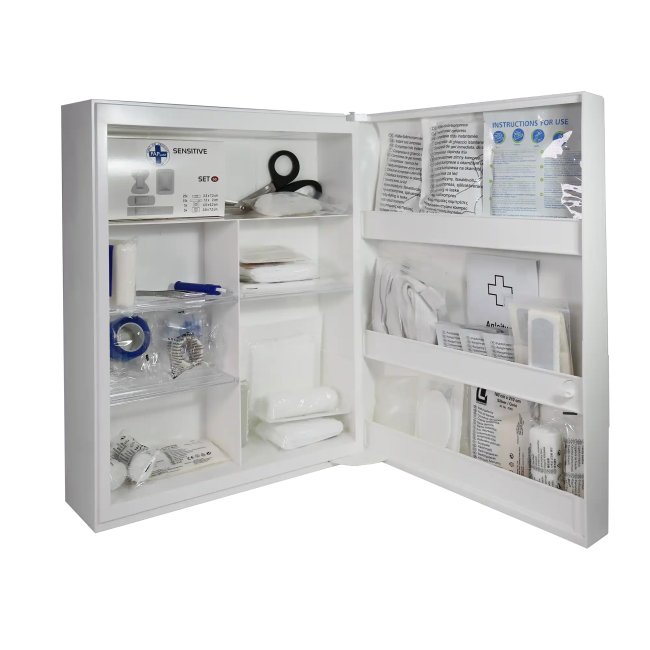 Kunststoff Verbandschrank Erste Hilfe Kasten Medizinschrank Verbandschrank abschließbar mit Füllung DIN 13157 / 620280