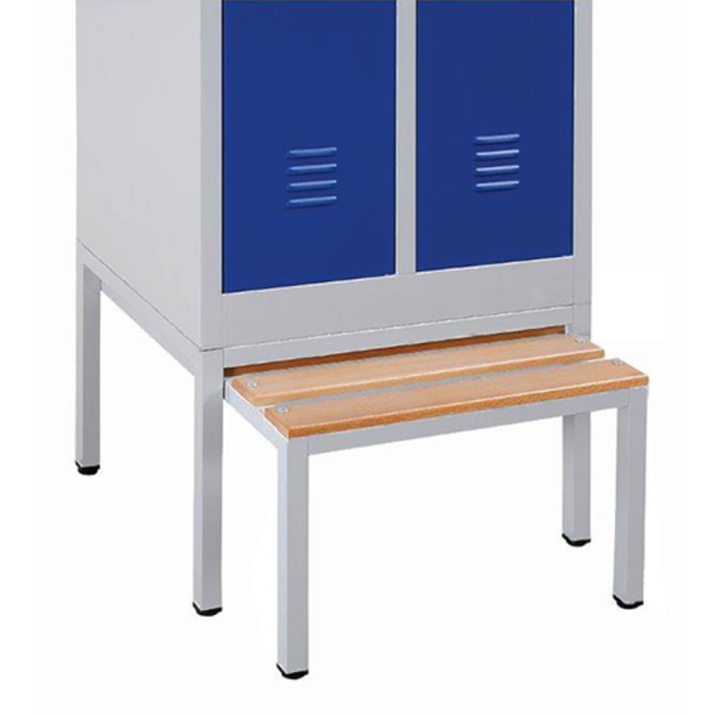 ClassiX Untergestell mit Sitzbankauszug, Sitzauflagen buche, H 420 x T 800 mm, lichtgrau