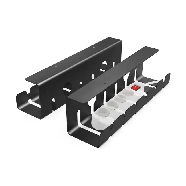 2 Stück Kabelwanne, schwarz 430 x 100 x 100 mm