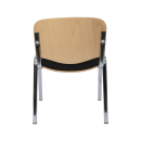 Teilgepolsterter Besucherstuhl, Buche Schichtholz, chrom/schwarz