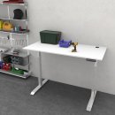 Elektrisch h&ouml;henverstellbarer Schreibtisch, 600-1250 x 1800 x 800 mm, wei&szlig;