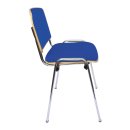 Gepolsterter Besucherstuhl, Buche Schichtholz, chrom/blau